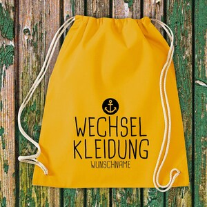 Gym bag sports bag change of clothes anchor with desired text daycare after-school school cotton gym sack bag pouch