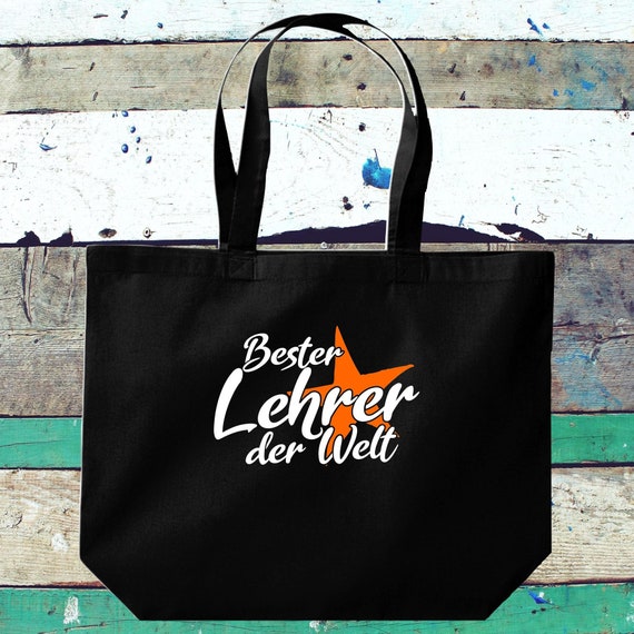 shirtinstyle Stoffbeutel "Bester Lehrer Der Welt" Jute Baumwolle Tasche Einkaufen Beutel Geschenkidee Kita Schule Hort