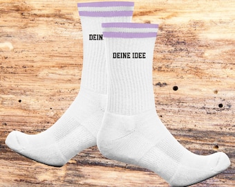 Gepersonaliseerde sokken, idee voor tennissokken, tekst, gewenste naam, feestcadeau, tennissokken