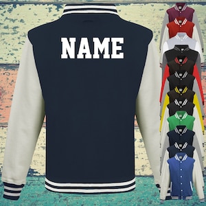 College jacket with custom print on the back name training jacket sports club varsity jacket