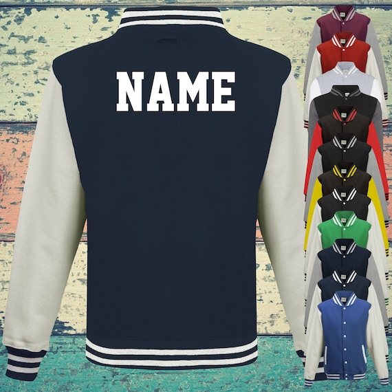 College jacket with custom print on the back name training jacket sports club varsity jacket