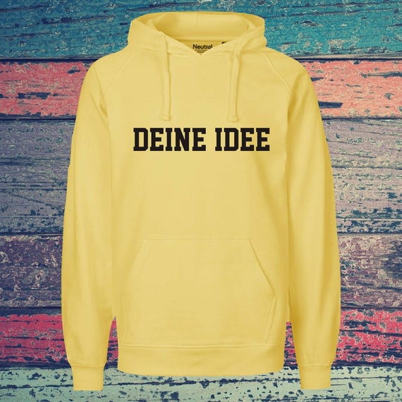 Hooded sweatshirt with text, desired print on the front, training sweatshirt, sports club hoodie