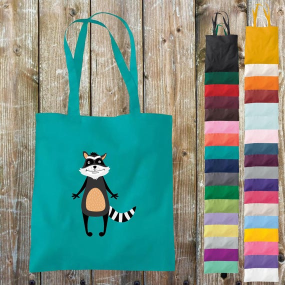 Stoffbeutel "Tiermotive Waschbär Tiere Natur Wildnis" Baumwolle Jute Sportbeutel Tasche Beutel Geschenk