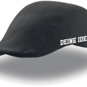 Casquette plate avec texte souhaité idée de texte casquette chapeau votre texte nom souhaité Black