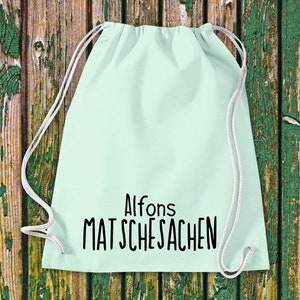 Gym bag sports bag &quot;mud things with desired name&quot; desired text name daycare daycare school cotton gym bag bag