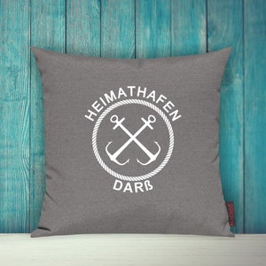 Cushion cover sofa cushion &quot;Heimathafen Darß Urlaub Familie&quot; sofa cushion decoration couch cuddly cushion