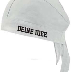 Bandana with text text Idea Cap Cap your text Wunschname White