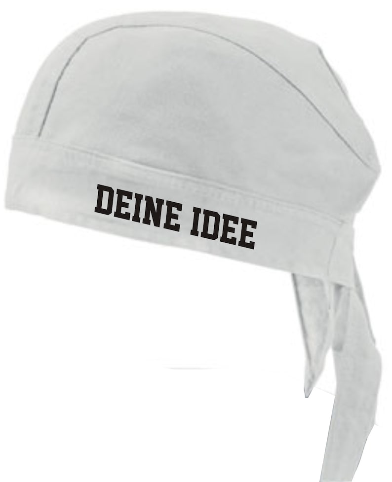 Bandana with text text Idea Cap Cap your text Wunschname White