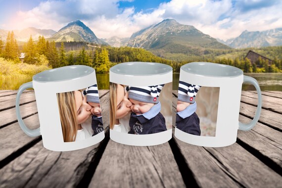 Tasse Becher Kaffeetasse mit Foto Bild Pics Geschenk Mug Cup Farbe Grau Geburtstag Teetasse