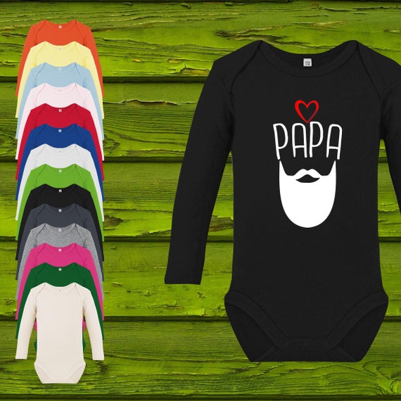 Baby Body Long Sleeve Baby Bodysuit Dad Beard Hipster Father's Day Dad's Day Gift Long Sleeve