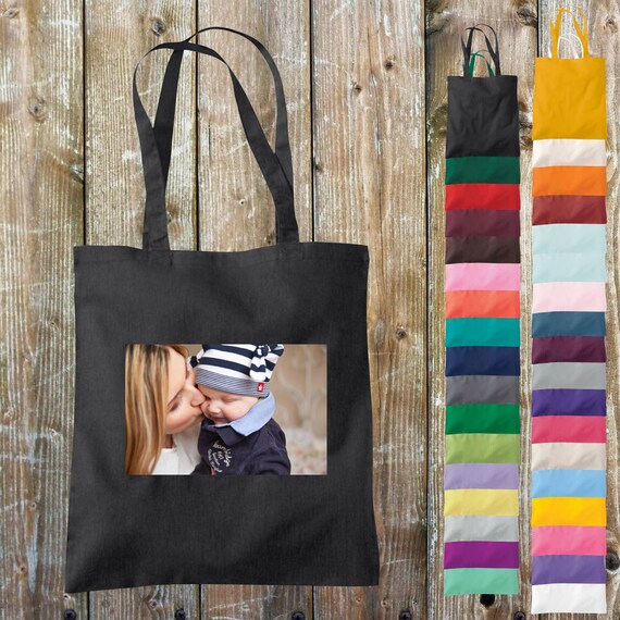Fabric bag printed on 2 sides with your photo, name, desired text, saying, picture, cotton, jute, sports bag, bag, bag, back to school