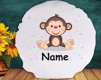 Pillow Cuddly pillow with animal motif monkey with desired name vers. Molds with filling