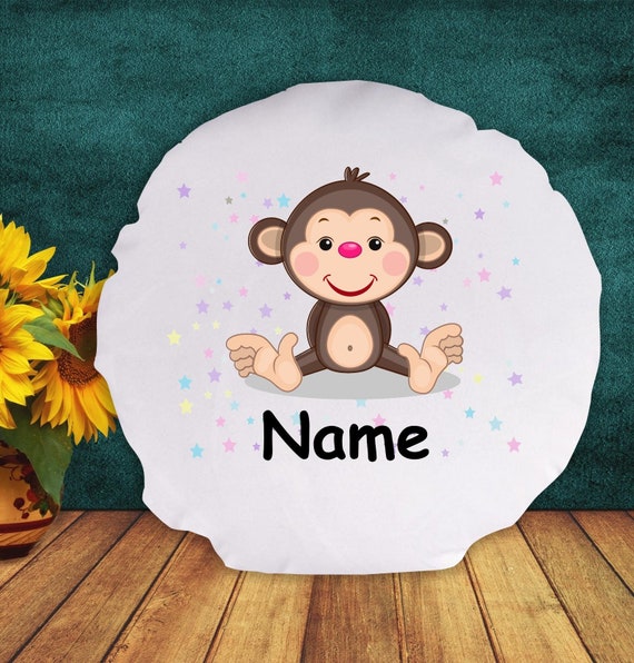 Pillow Cuddly pillow with animal motif monkey with desired name vers. Molds with filling