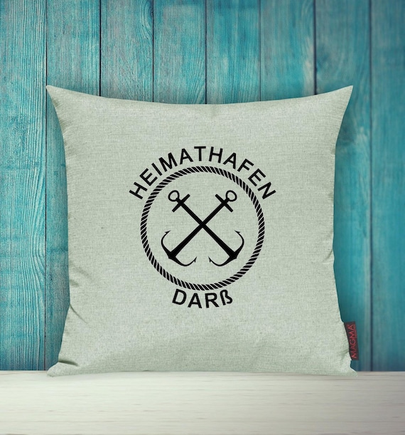 Sofa cushion cover "Home Port Darß Holiday Family" Sofa cushion Decorative couch Cuddly cushion
