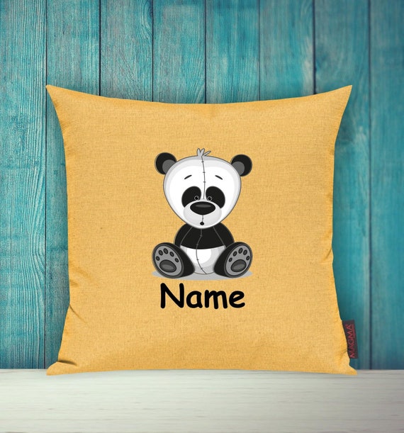 Kissenhülle Sofa Kissen Tiere Animal Pandabär Wunschname Deko Kinderzimmer Geschenk Tiere Natur Füchse Wald