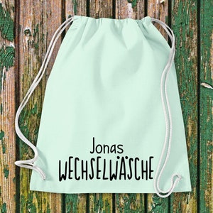Gym bag Sports bag &quot;Change of clothes with desired name&quot; Desired text Name Kita Hort School Cotton Gymsack Bag Bag Bag