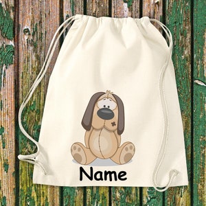 Gym bag children motif dog with desired name animals nature meadows forest bag bag daycare daycare school enrollment sports bag laundry
