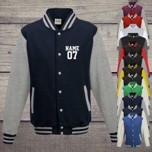 College jacket with custom print on the front number and name training jacket sports club varsity jacket