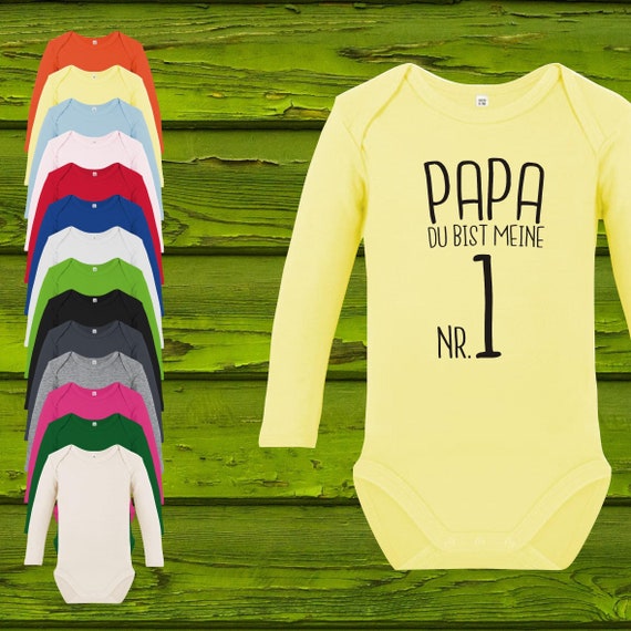 Baby Body Langarm  Babybody Papa du bist meine Nr. 1 Papatag Geschenk Longsleeve