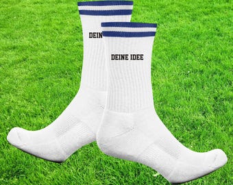 Gepersonaliseerde sokken, idee voor tennissokken, tekst, gewenste naam, feestcadeau, tennissokken