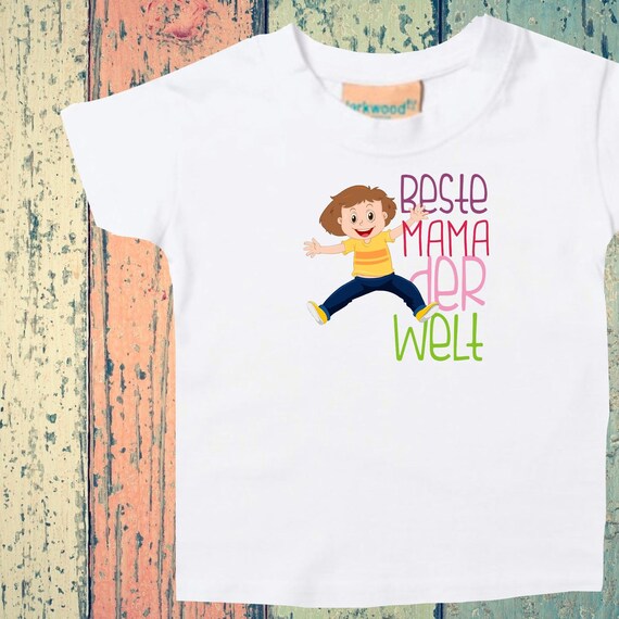 Baby Kinder T-Shirt "Beste Mama der Welt" Geschenk Geburt Familie Verwandschaft