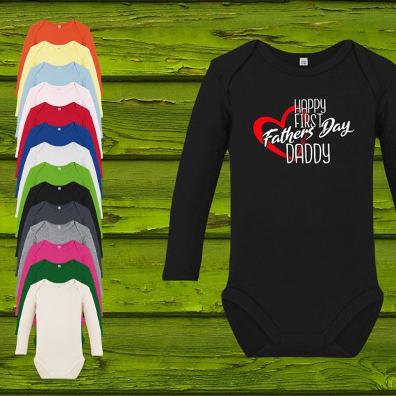 Baby Body Babybody Langarm Happy First Fathers Day Daddy Vatertag