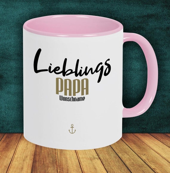 Kaffeepott "Lieblingsmensch Lieblings Papa" Tasse mit Wunschname Kaffeetasse Geschenk Geschenkidee Familie