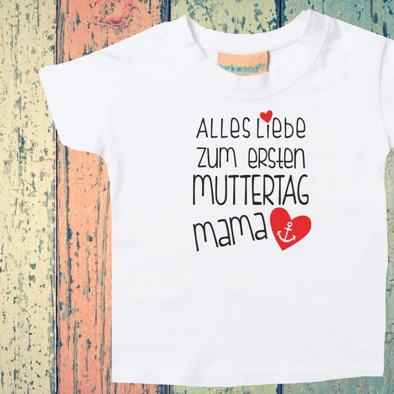 Baby Kids T-Shirt "Happy First Mother's Day Mama Anchor" Gift Birth Mama Mum Mommy Mommy