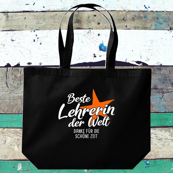 shirtinstyle Stoffbeutel "Beste Lehrerin Der Welt Danke Für Die Schöne Zeit" Jute Baumwolle Tasche Beutel Geschenkidee Kita Schule Hort