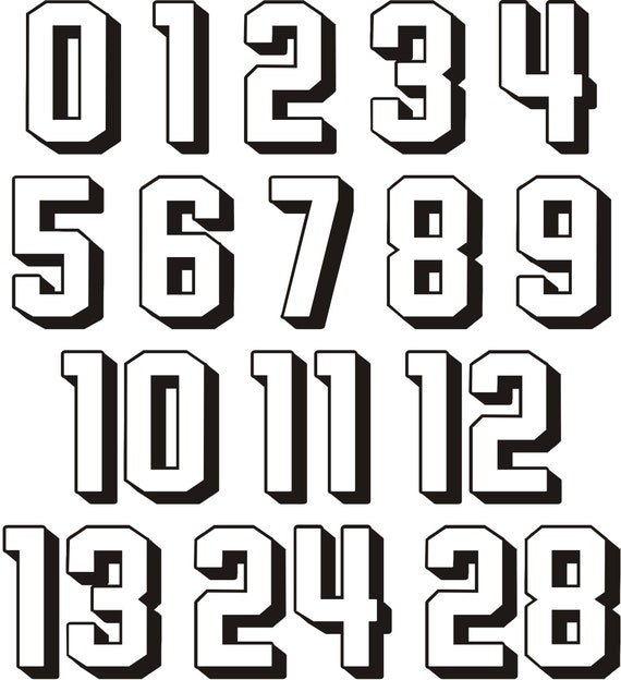 Numbers Number Number Numbers Jersey Iron-on Transfer Water-based Printing! Many Colors Print Yourself Individually Personalize Football