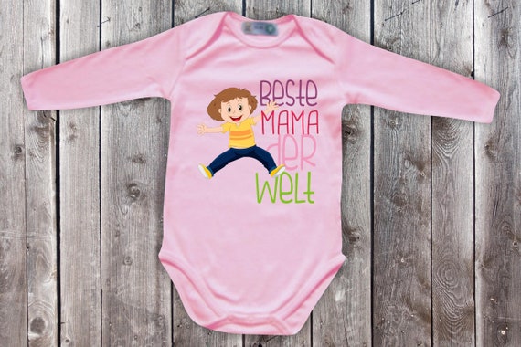 Baby Body Babybody Langarm "Beste Mama der Welt" Familie Bodysuits Geschwister