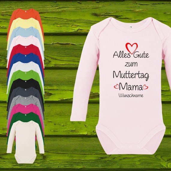 Baby Body Langarm  Babybody Alles Gute zum Muttertag mit Wunschname Geschenk Longsleeve