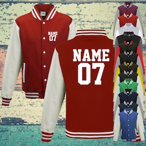 College Jacket with custom print on the front and back number and name training jacket sports club varsity jacket