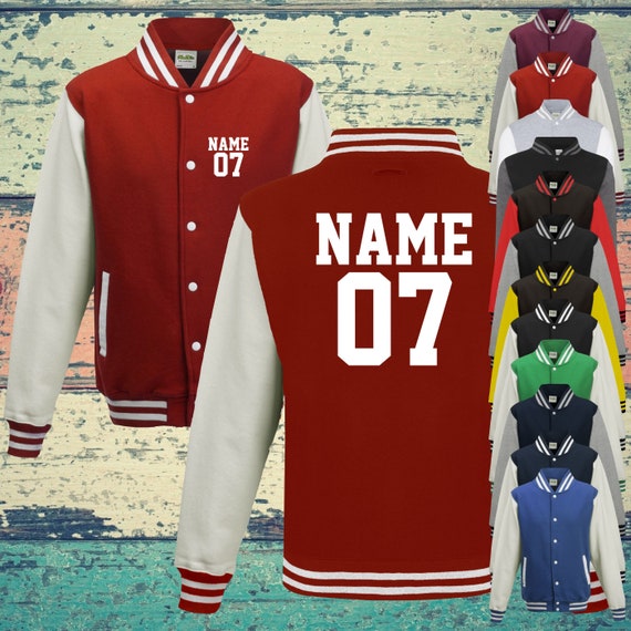 College Jacket with custom print on the front and back number and name training jacket sports club varsity jacket