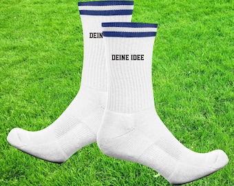 Gepersonaliseerde sokken, idee voor tennissokken, tekst, gewenste naam, feestcadeau, tennissokken