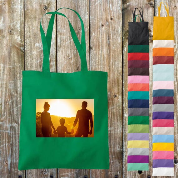 Fabric bag printed with your photo Pic picture cotton jute sports bag bag bag school enrollment daycare