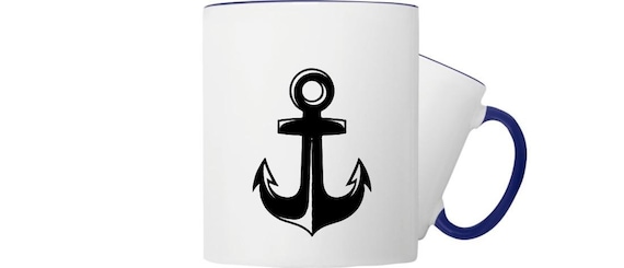 Kaffeepott Tasse Maritim Motiv Anker