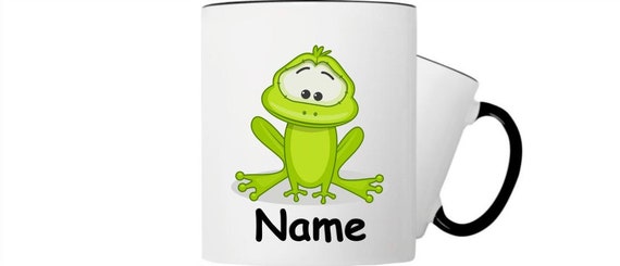 Kinder Tasse Trink Becher Frosch mit Wunschnamen Einschulung Kita Hort Geburtstag Schule