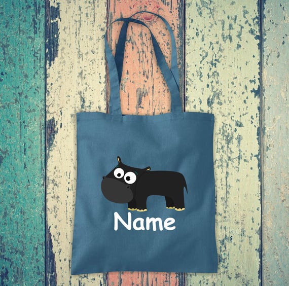 Fabric bag "desired name desired text" zoo forest lake nature animals animal name cotton jute sports bag bag pouch gift