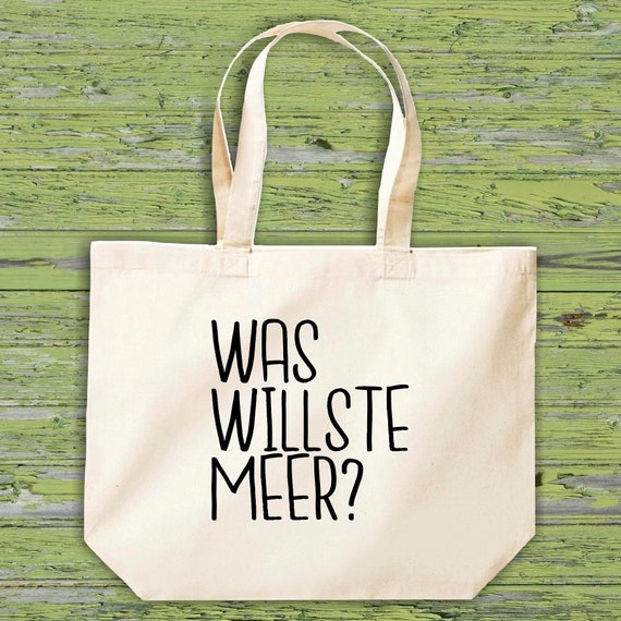 shirtinstyle Stoffbeutel "Was willst Meer?" Jute Baumwolle Tasche Einkaufen Beutel Geschenkidee