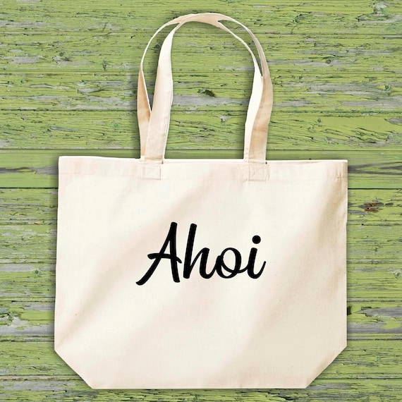 shirtinstyle Stoffbeutel "Ahoi" Jute Baumwolle Tasche Einkaufen Beutel Geschenkidee