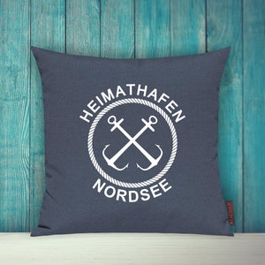 Cushion cover sofa cushion &quot;Heimathafen Nordsee Urlaub Familie&quot; sofa cushion decoration couch cuddly cushion