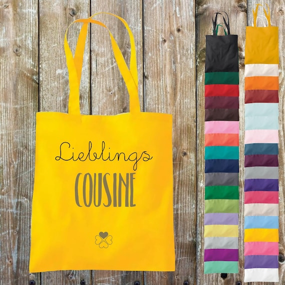 Fabric bag "Favorite Cousin" cotton jute sports bag bag gift