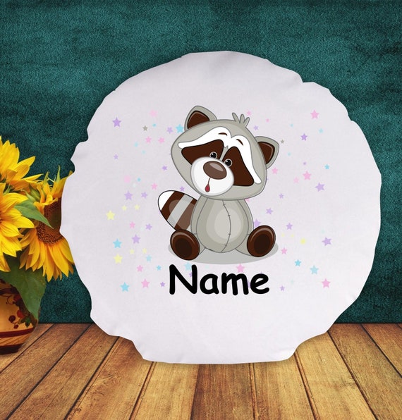 Pillow Cuddly pillow with animal motif raccoon with desired name various shapes with filling