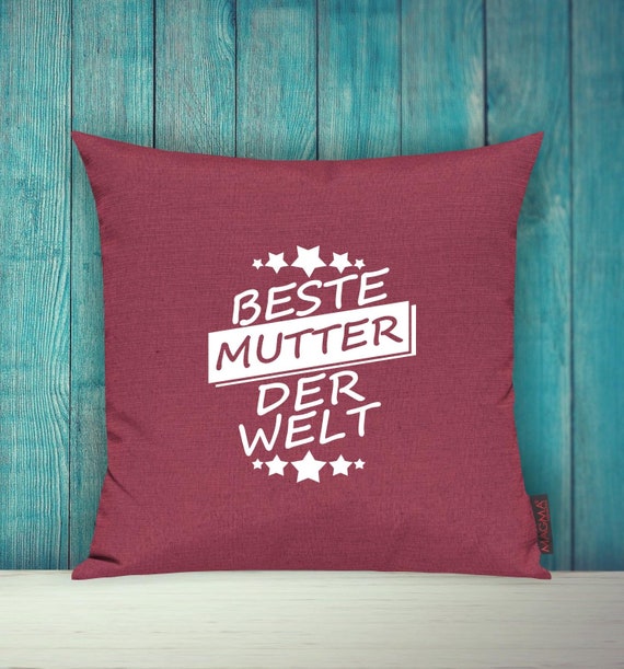 Cushion cover sofa cushion "Best mother in the world" sofa cushion decoration couch cuddly cushion cushion cover sofa decoration