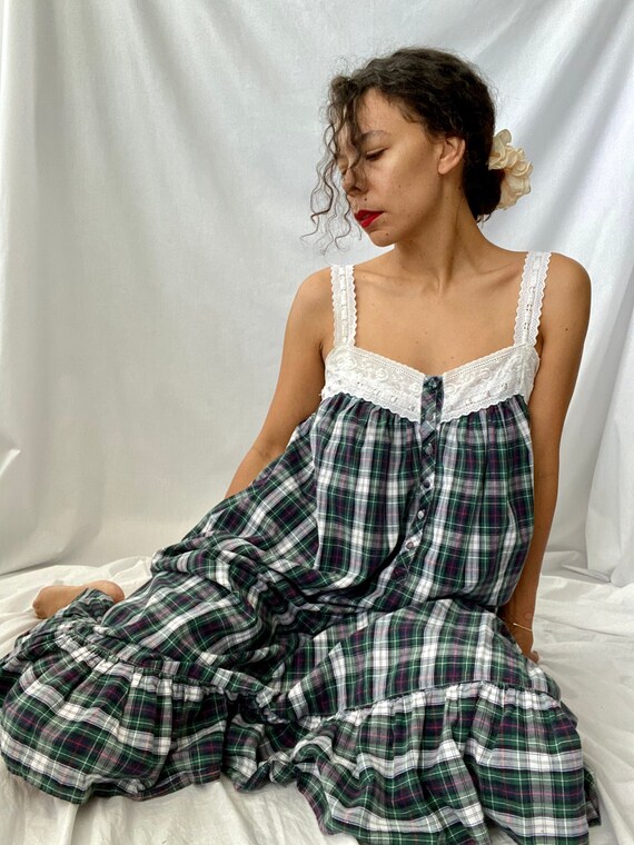 victoria's secret gold label tartan plaid cotton n