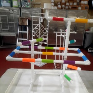 Deluxe Large Parrot Fun, Play Gym Perch with steps 3/4&quot; pvc #16
