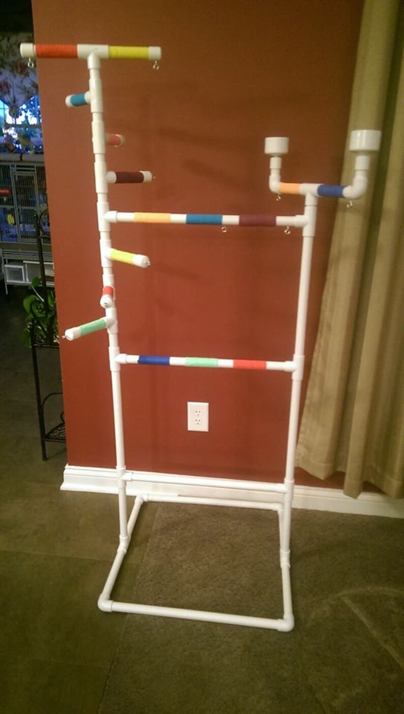 3/4 PVC Parrot Play Stand Deluxe Large Bird FLOOR PERCH Etsy