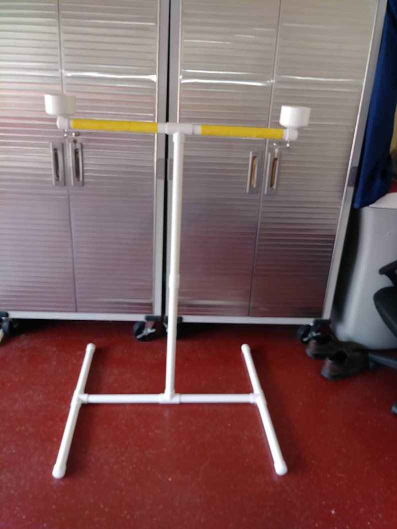 1 PVC Parrot Floor Perch Stand Wrapped W Bowls Macaw Etsy