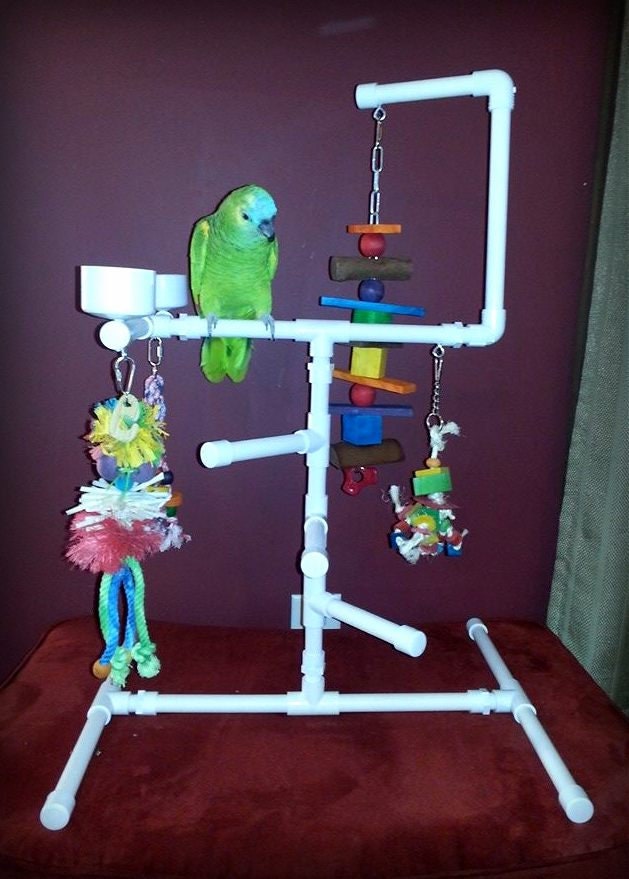 Large 3 4 PVC Parrot Perch Play Gym Stand free Shipping 63 Etsy Canada